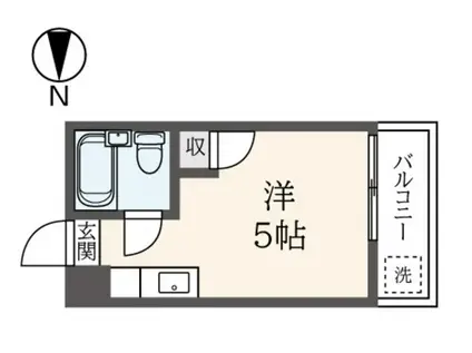 ザ・リバーハイツ(ワンルーム/1階)の間取り写真