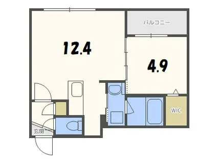 ORANGERIE612(1LDK/4階)の間取り写真