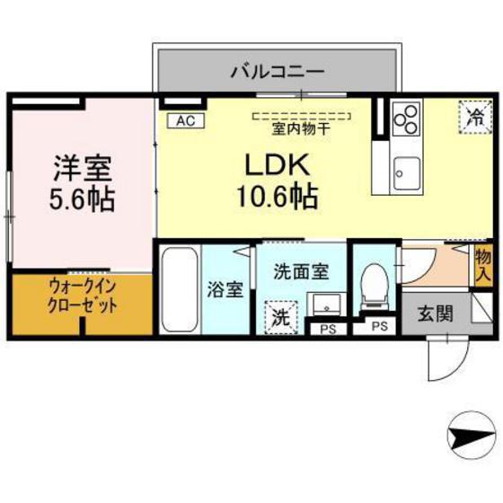 RESUA向中野 C棟(1LDK/3階)の間取り写真