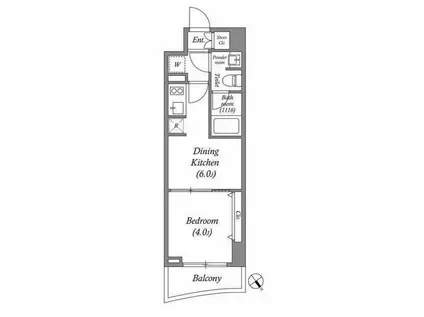 PRIMAL TABATA(1DK/3階)の間取り写真