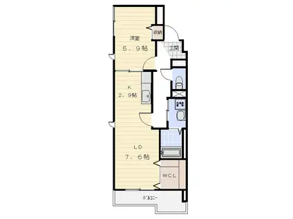 MS南が丘(1LDK/1階)の間取り写真