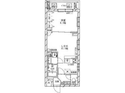 グラスコート池上(1LDK/1階)の間取り写真