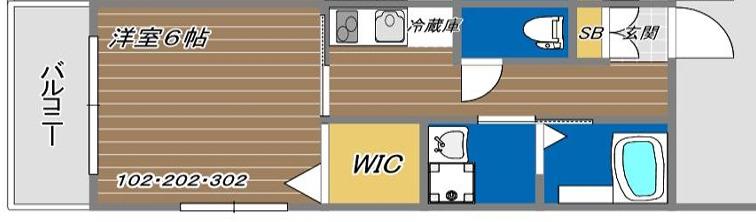 WING湊川公園(1K/1階)の間取り写真