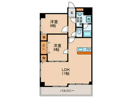 ウエストリヴィエール(2LDK/10階)の間取り写真