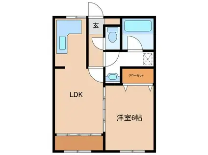 紺屋町第2ビル(1LDK/3階)の間取り写真