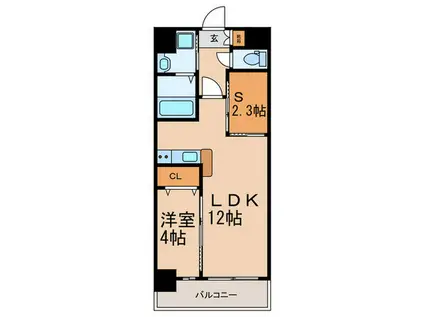 プレステージプレミアム久留米本町(1SLDK/8階)の間取り写真
