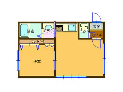 SAKATAビル(1LDK/1階)の間取り写真