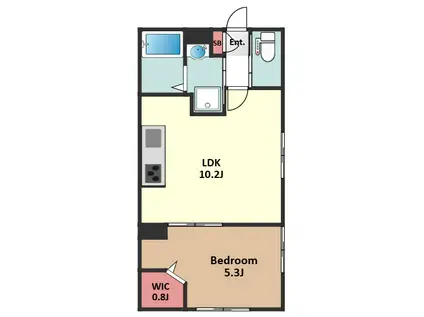 パーシモン四谷(1LDK/1階)の間取り写真