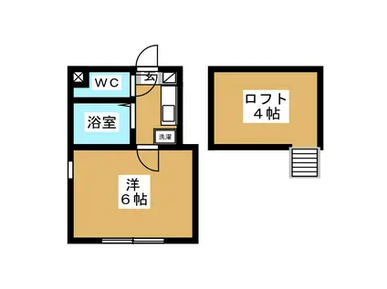 HOUSE CALM(1K/1階)の間取り写真