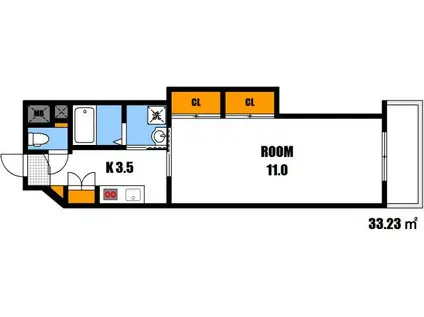 GRACIAS(1K/1階)の間取り写真