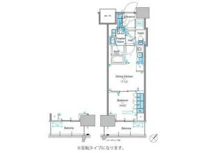 パークアクシス豊洲キャナル(1DK/7階)の間取り写真