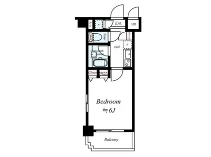 ブライズ中野坂上(1K/4階)の間取り写真