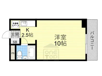 阪急曽根ユーリプラザ(ワンルーム/2階)の間取り写真