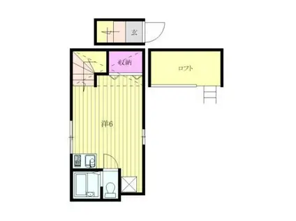 ドゥエル本蓮沼(ワンルーム/2階)の間取り写真