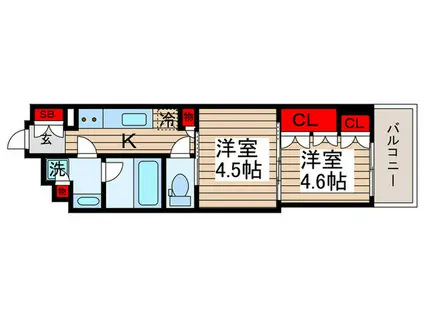 WORVE東京木場(2K/7階)の間取り写真
