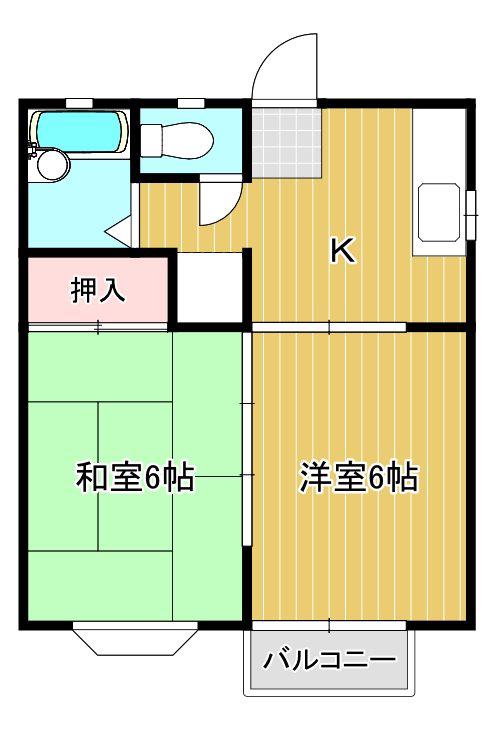 ハイツロアール21 II(2K/1階)の間取り写真