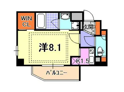 ベルフェリーク新神戸(ワンルーム/5階)の間取り写真