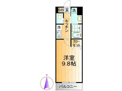 ナトゥール(1K/1階)の間取り写真