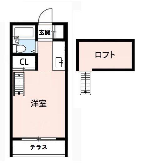 サンライズ・狭山(ワンルーム/1階)の間取り写真