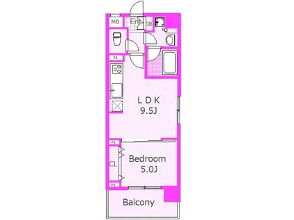 ポートサイド アーバン レジデンス(1LDK/4階)の間取り写真