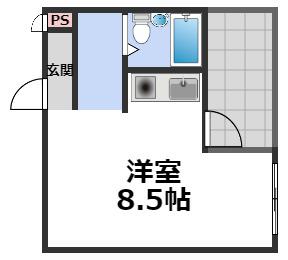88ビル(ワンルーム/4階)の間取り写真