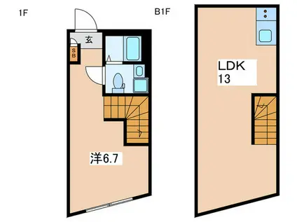 サンセリテ池袋(1LDK/1階)の間取り写真