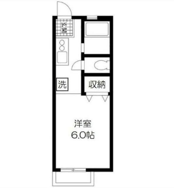 ハイツ山一A(1K/2階)の間取り写真