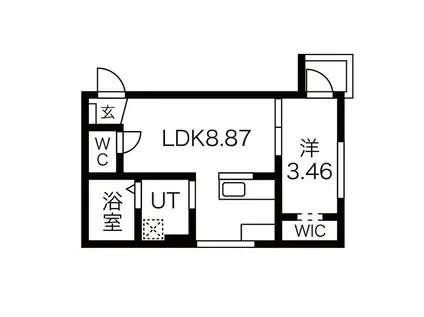プリシェール笠寺(1LDK/1階)の間取り写真