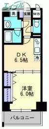 ハアラン表町(1DK/5階)の間取り写真