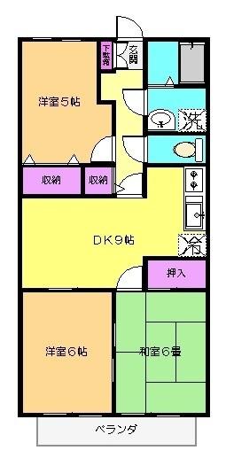 リレーションIII(3DK/1階)の間取り写真