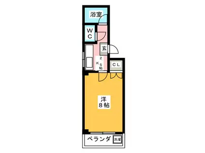 メゾン ツルマイ(1K/4階)の間取り写真