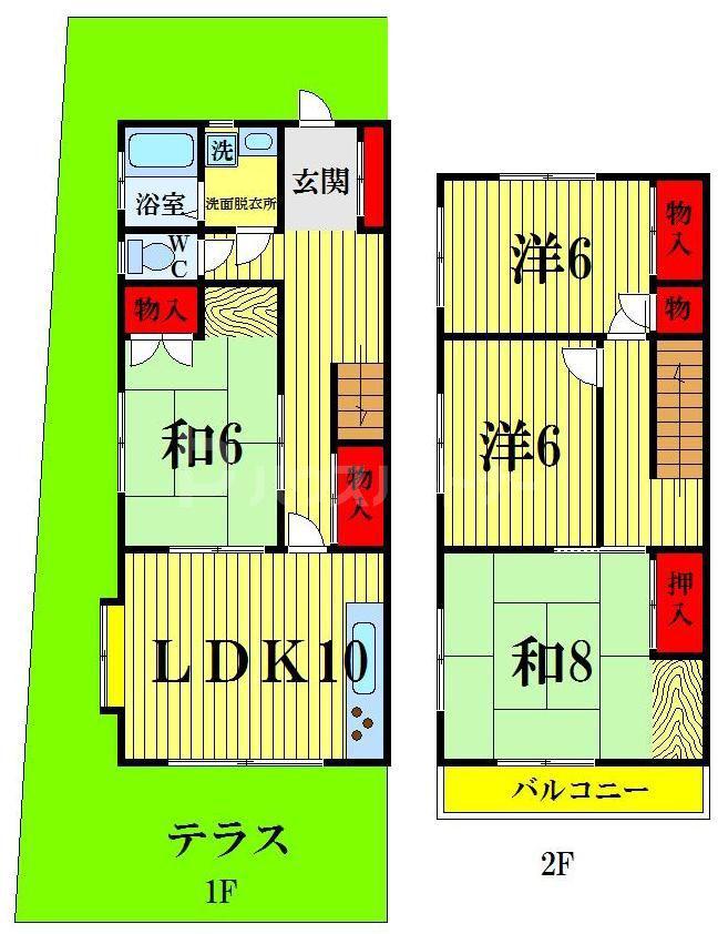 テラス登坂(4LDK/1階)の間取り写真