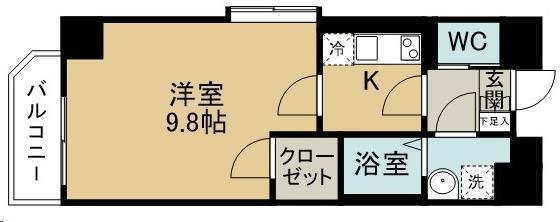 アンソレイユ河原町(1K/4階)の間取り写真