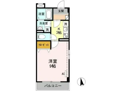 パストラルパンド(1K/4階)の間取り写真