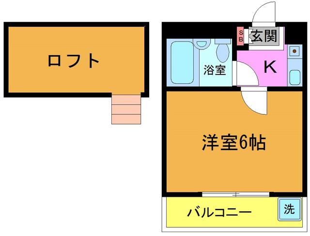 ジュネパレス津田沼第20(1K/1階)の間取り写真