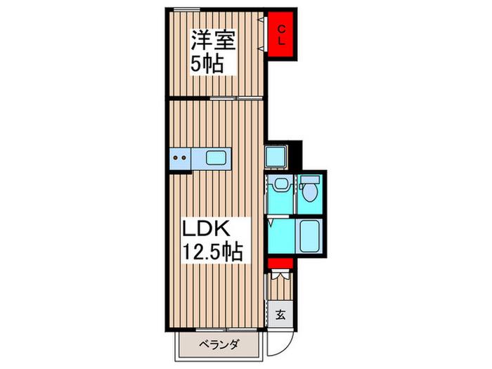 G BASE市川平田(1LDK/1階)の間取り写真