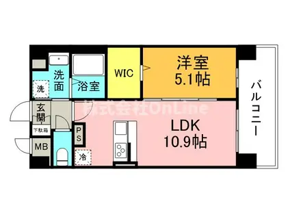 アストラルグラミ阿倍野(1LDK/4階)の間取り写真