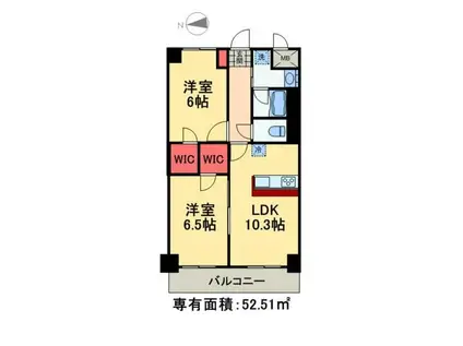 チェスナット西大島(2LDK/4階)の間取り写真