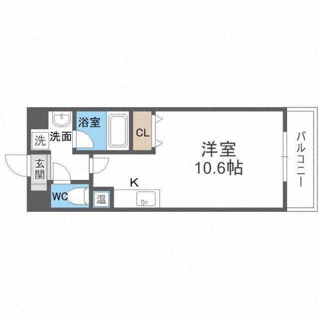 ROYAL MAISON NAKAO(ワンルーム/8階)の間取り写真