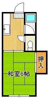 コーポ枝光(1K/2階)の間取り写真