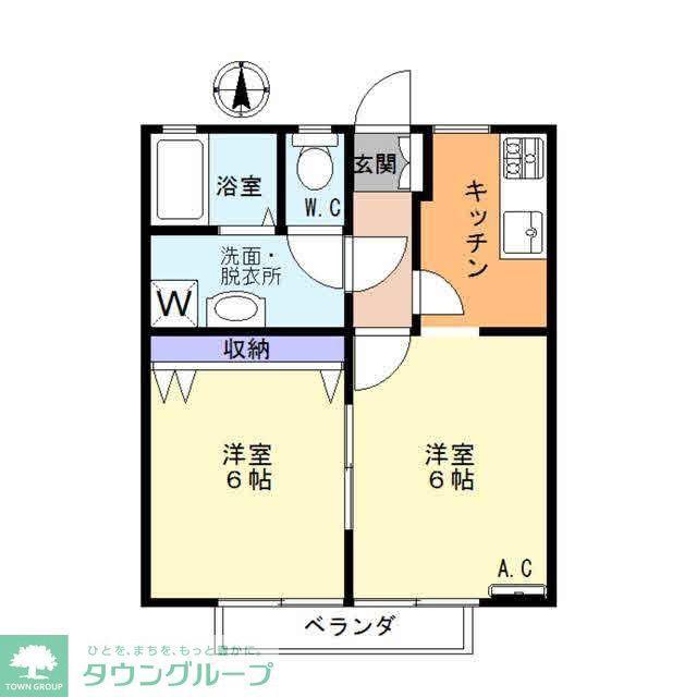 もりの舎(2K/1階)の間取り写真