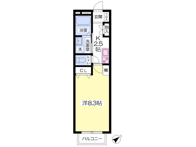 VILA OTEMACHI(1K/2階)の間取り写真
