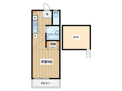 パティオ スクエア(ワンルーム/2階)の間取り写真