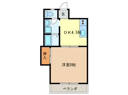 メゾン・ド・アサヒ(1DK/4階)の間取り写真