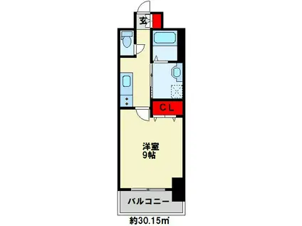 AGORA中原(1K/3階)の間取り写真