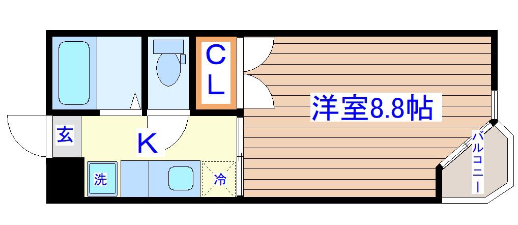 アーバンハイム大和(1K/2階)の間取り写真