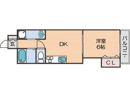 インペリアルメゾンフィールド(1DK/1階)の間取り写真