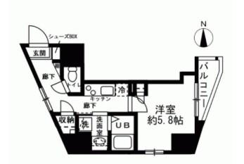 OVERC-II(1K/5階)の間取り写真
