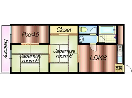 大ケイハイツ(3DK/2階)の間取り写真
