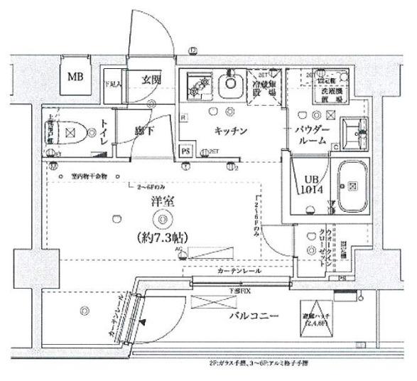 マキシヴ武蔵新城トレ(1K/4階)の間取り写真
